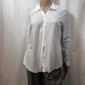 Michael Star SZ S White Button Front Long Sleeve Knit Top
